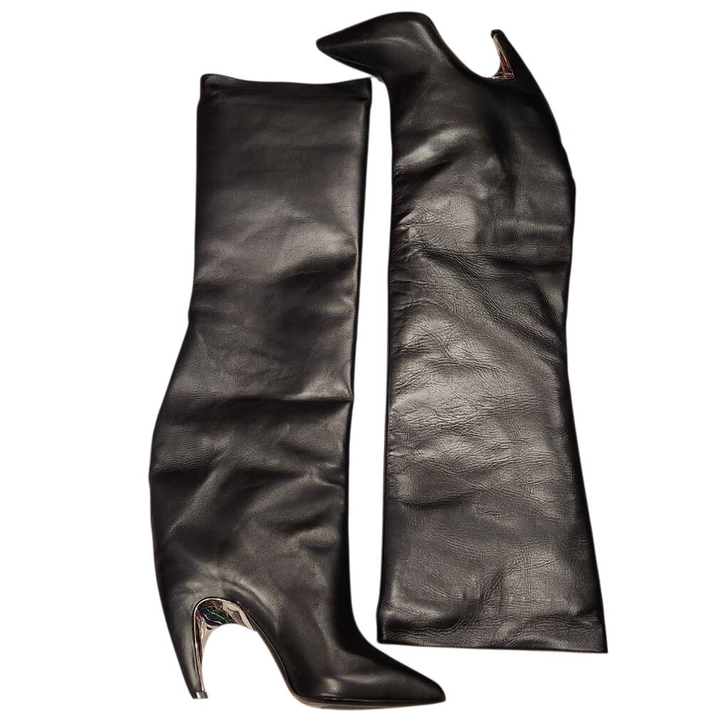 Alexander McQueen Armadillo over the knee black leather boots size 39 - Picture 4 of 9